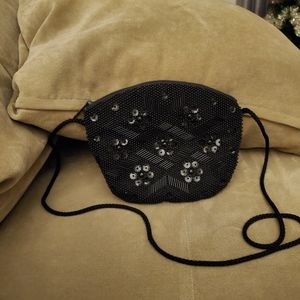 Vintage Loredana black sequined purse